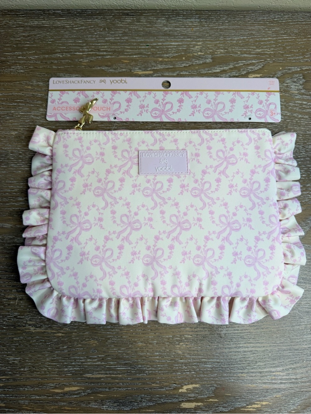 🆕 LoveShackFancy x Target - Yoobi Coquette Bow Flat Zip Pencil Case Ruffles